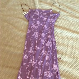 Purple camisole prom dress